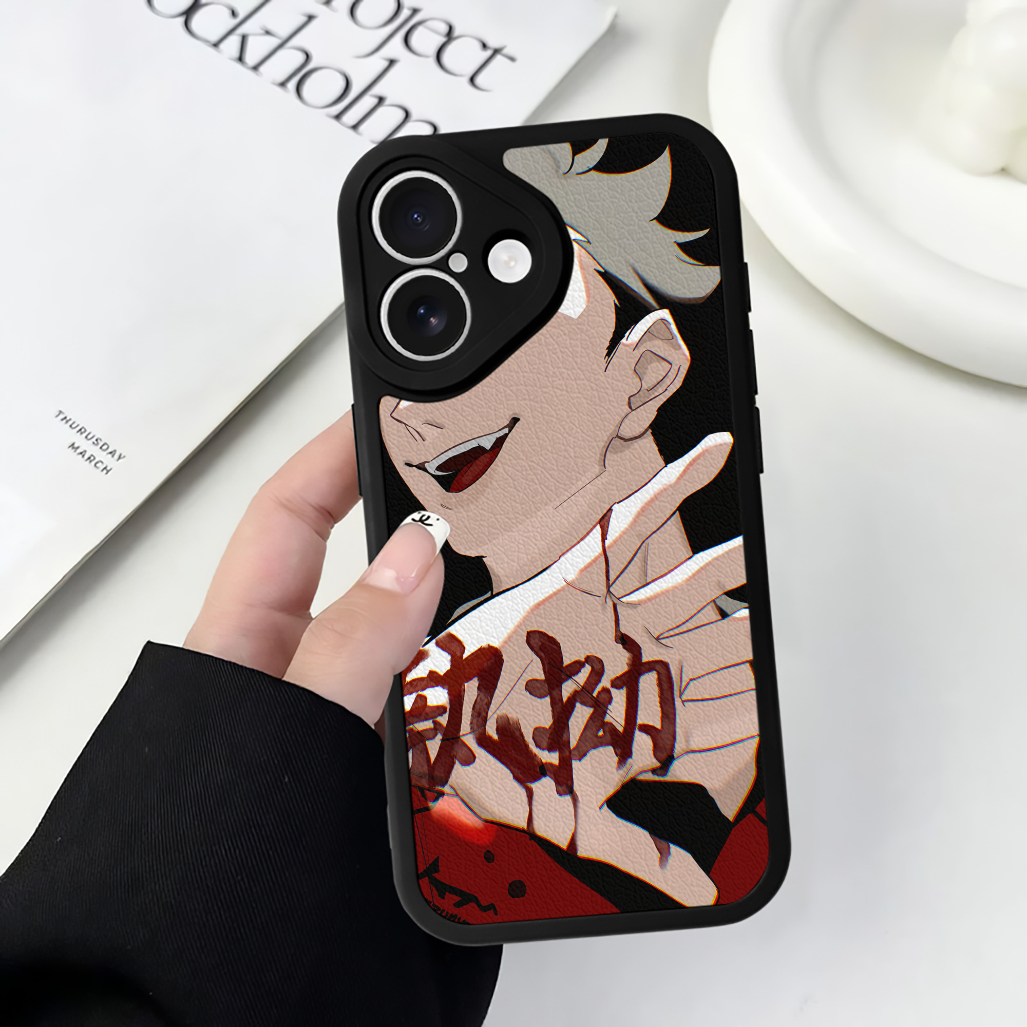 （画像用） ハイキュー!! Haikyu!! 【iPhone 16シリーズ対応】シリコンスマホケース（レザー調） 材質：シリコン